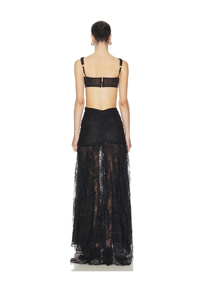PatBO Laila Lace Cut Out Gown in Black. Size 2. Also in 0.