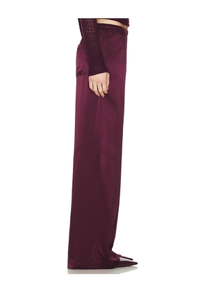 SABLYN Lexi Lower Rise Relaxed Pant in Burgundy. Size L. Also in M.
