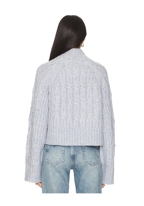 Tularosa Arta Mock Neck Cable Sweater in Baby Blue. Size M. Also in XS, S, L, XL.