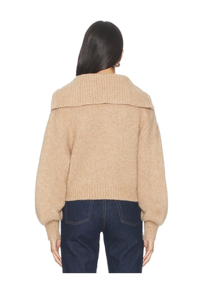 Susana Monaco Wool Half Zip Collar Sweater in Beige. Size XL. Also in S.