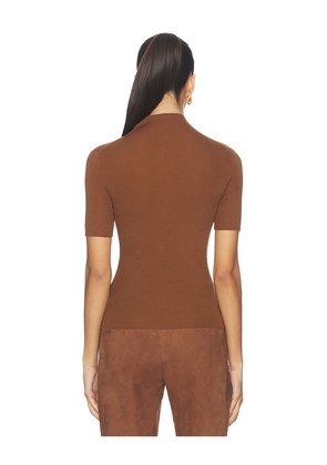 Theory Leenda Solid Top in Brown. Size M. Also in S, XL, XS.