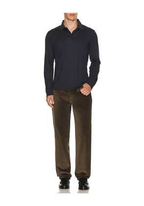 Theory Anemone Milano Goris Long Sleeve Polo in Navy. Size S. Also in L, XXL/2X.