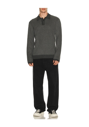 Rails Herrington Long Sleeve Polo in Black. Size M. Also in S, L, XL/1X.