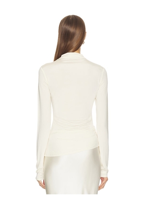 Paris Georgia Asymmetric Tee Long Sleeve in Cream. Size M. Also in XS, S.