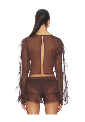Shani Shemer x REVOLVE Thoma Cropped Shirt in Brown. Size M. Also in L.