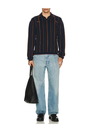 Percival Citation Knitted Football Shirt in Navy. Size L. Also in S, M.