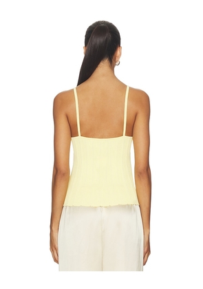 SNDYS Odessa Knit Tank Top in Lemon. Size L. Also in M, XXL.