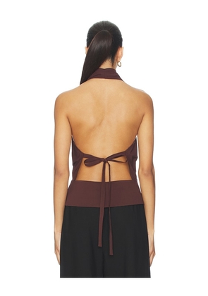 St. Agni Halter Wrap Top in Brown. Size M. Also in L.