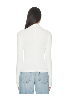 PISTOLA Dara Long Sleeve Funnel Neck Top in White. Size S. Also in L, XL.
