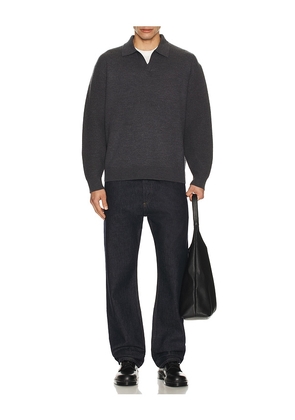 Theory Boiled Merino Long Sleeve Jonny Collar in Grey. Size S. Also in L, XL/1X.