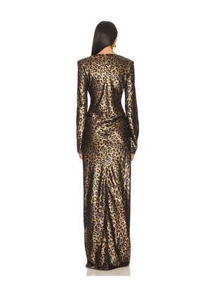 SANS FAFF Anna Cowl Evening Dress in Brown. Size S. Also in XS.