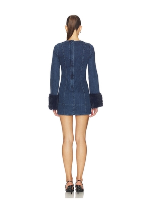 Show Me Your Mumu Rockefeller Mini Dress in Blue. Size M. Also in XS, S, XL.