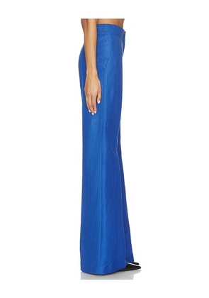 Smythe Wide Leg Pintuck Trouser in Blue. Size 2. Also in 4, 6, 8.