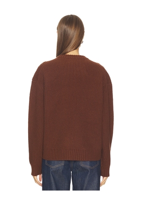 SRG Madisyn Classic Knit Crewneck in Brown. Size S. Also in XS, M, XL.