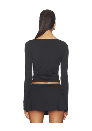 SNDYS Ashley Boat Neck Top in Black. Size M. Also in S, XXS, XS.