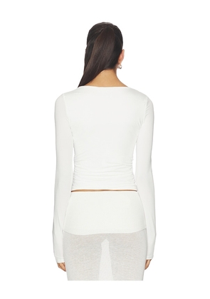 SNDYS Ashley Scoop Neck Top in White. Size M. Also in S, XS, XL.