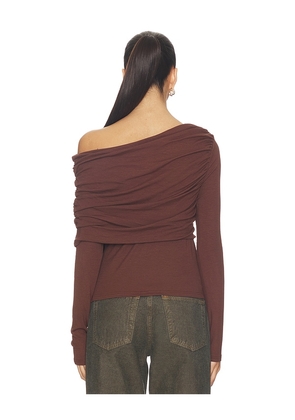 SNDYS Reena Knit Top in Chocolate. Size M. Also in S, XS, XXS.