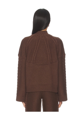 Tularosa Marcella Mock Neck Sweater in Chocolate. Size S. Also in XS, XXS, M, XL.
