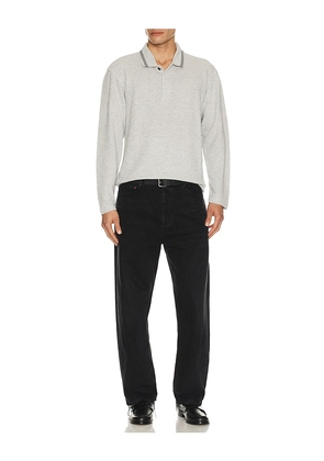 Scotch & Soda Structured Relaxed Fit Long Sleeve Polo in Light Grey. Size S. Also in M, XXL/2X.