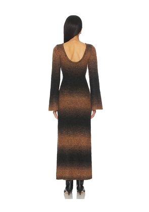 The Wolf Gang Soraya Maxi Dress in Chocolate. Size S. Also in XS, M, L.