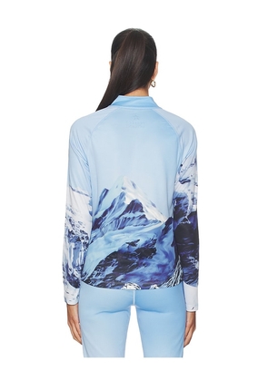 Perfect Moment 1/4 Zip Base Layer Top in Blue. Size M. Also in XS, S, L, XL.