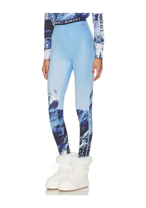 Perfect Moment Printed Base Layer Leggings in Blue. Size M. Also in XS, S, L, XL.