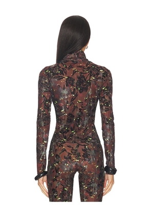 SIEDRES Mon Top in Brown. Size S. Also in M, XS.