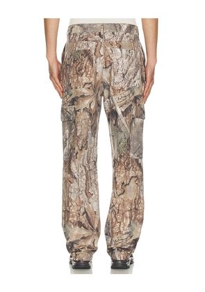 REPRESENT Real Tree Camo Cargo Pant in Brown. Size L. Also in S.