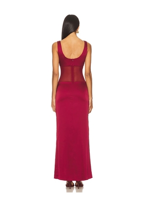 superdown Astri Maxi Dress in Wine. Size M. Also in S, L, XL.