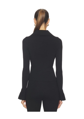 self-portrait Button Down Knit Top in Black. Size M. Also in S.