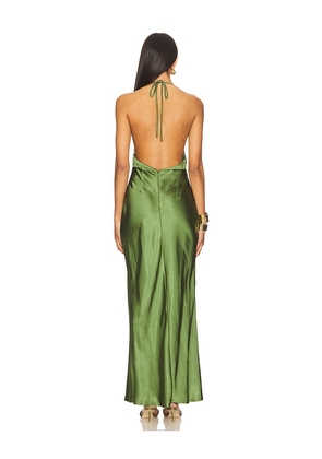 Runaway The Label Posey Low Plunge Maxi Dress in Olive. Size M. Also in S.