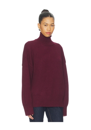 SEROYA Elsa Turtleneck Sweater in Burgundy. Size M. Also in L, S, XS.