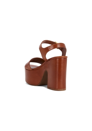 Schutz Tuke Platform Sandal in Cognac. Size 10. Also in 8, 8.5, 9, 9.5.