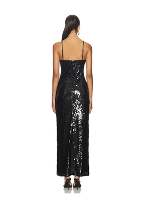 SNDYS Tori Sequin Maxi Dress in Black. Size L. Also in S, XXS, XS, M, XXL.
