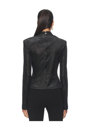 ROTATE Velvet Draped Top in Black. Size 34. Also in 32, 36, 38, 40.