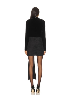 ROTATE Velvet Bow Mini Dress in Black. Size 34. Also in 32, 36, 38, 40.