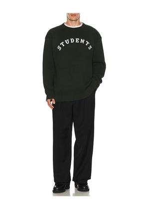 Students Golf Oakridge Knit Crew Sweater in Dark Green. Size M. Also in S, L.