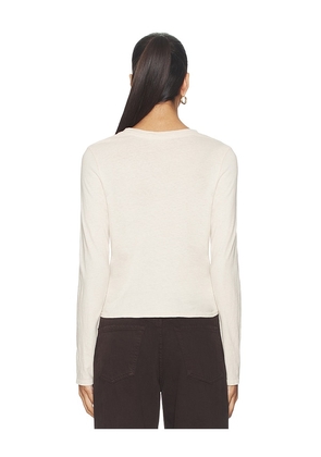 perfectwhitetee Jamie Recycled Cotton Long Sleeve in Cream. Size M. Also in XS, S.