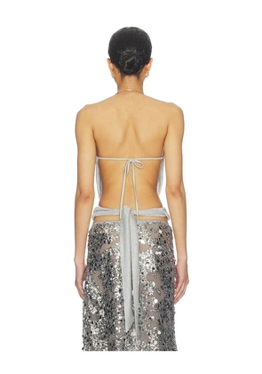 Tiger Mist Evanna Top in Metallic Silver, grey. Size XL. Also in M.