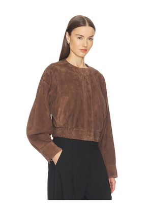 SRG Danica Suede Jacket in Brown. Size L. Also in S, XS, M, XL.