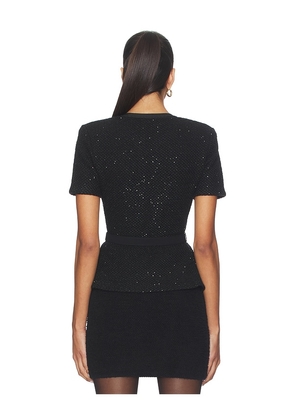 self-portrait Black Sequin Knit Top in Black. Size M. Also in L.