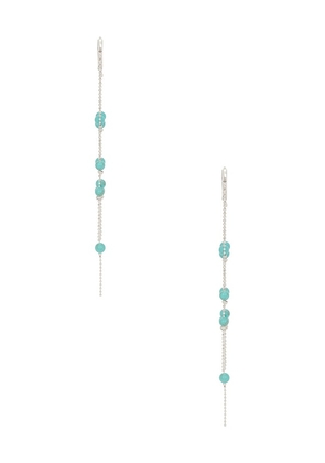 petit moments Copacabana Earrings in Metallic SIlver,Teal.