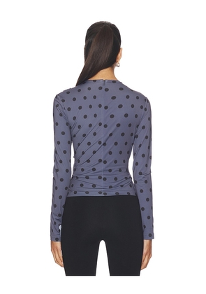ROKH Knotted Jersey Top in Charcoal. Size S. Also in XS, L.
