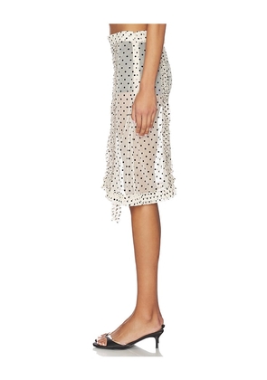 ROKH Frilled Basic Skirt in Cream. Size 36. Also in 38, 40.