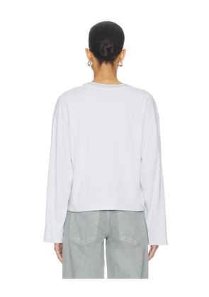 Rag & Bone Kelly Stripe Boxy Long Sleeve Top in Baby Blue. Size S. Also in XS.