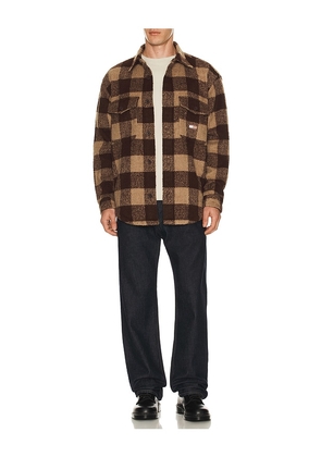 Tommy Jeans Check Overshirt in Brown. Size M. Also in S, L.
