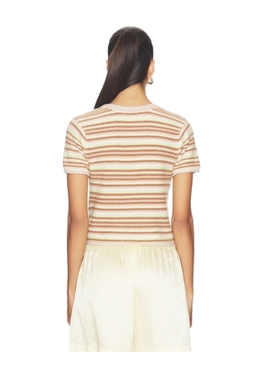 SABLYN Jude Short Sleeve Tee in Brown,Green. Size S. Also in XS, M.