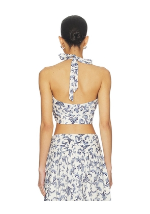 Posse Rue Halter Top in Slate,White. Size M. Also in XXS, L.