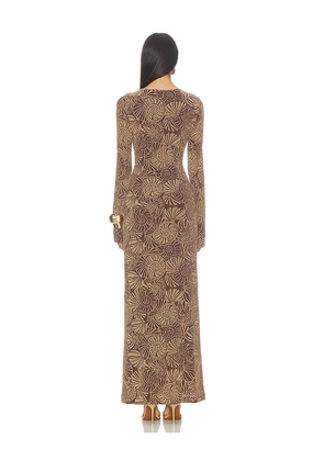 Show Me Your Mumu Lopez Dress in Brown,Metallic Gold. Size M. Also in XS, S.
