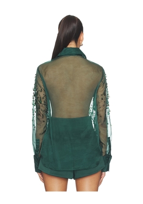 retrofete Aubriella Shirt in Dark Green. Size S. Also in XS, M.